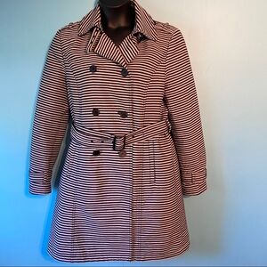 Kenneth Cole women’s striped double  breasted trench coat in size x-large